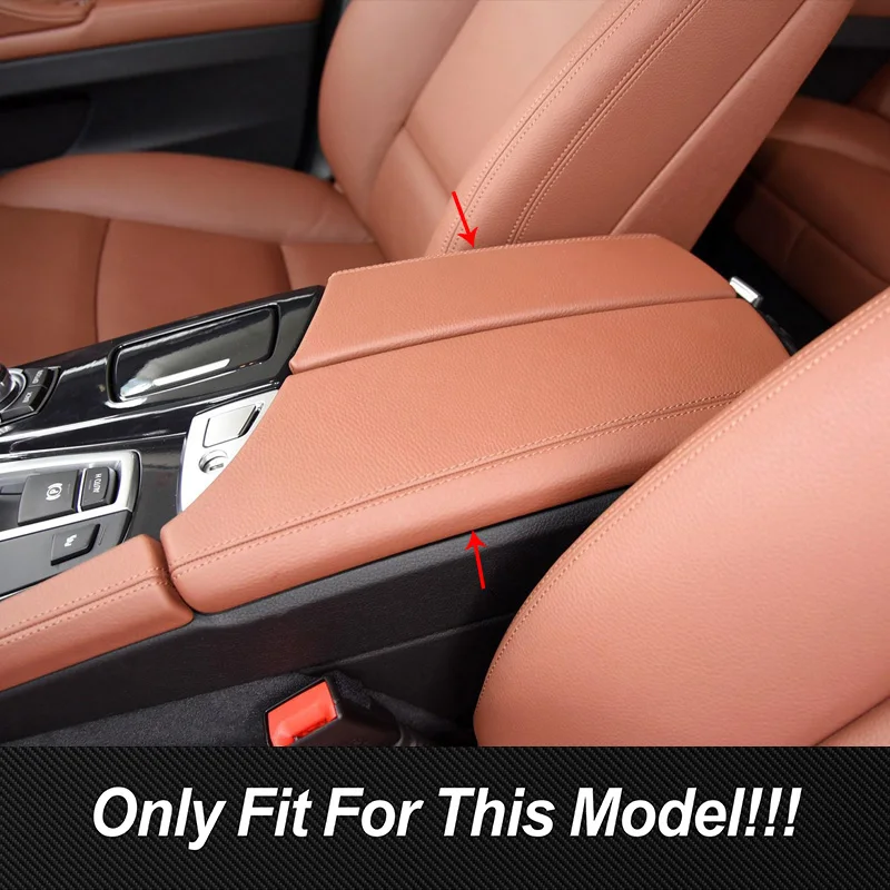 الكربون اللون سيارة مركز وحدة التحكم مسند الذراع صندوق لوحة غطاء للحماية الكسوة لسيارات BMW 5 سلسلة F10 2011-2017 LHD RHD ملصقات داخلية