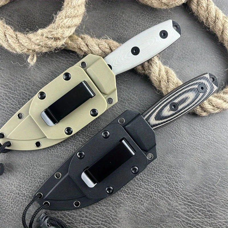 มีดใบมีดคงที่มีคุณภาพสูงทนทานแบบพกพา Camping Multifuctional Outdoor Survival Pocket มีดตรงพร้อม Kydex Sheath