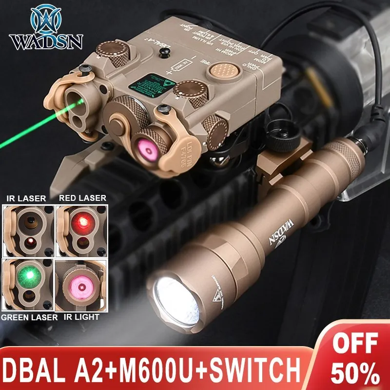 

Wadsn DBAL A2 IR Light Strobe Red Green Dual Beam IR Laser M600U M300 Flashlight Airsoft Hunting Dual Function Pressure Switch