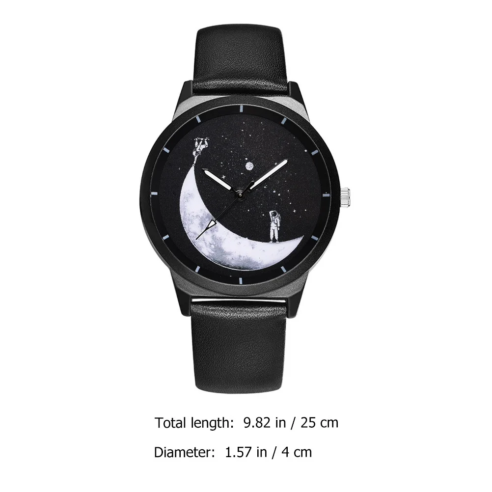 ساعة رائد فضاء للنساء والرجال بحزام ساعة يد بتصميم كلاسيكي هدية العيد مقاومة للماء ومتينة