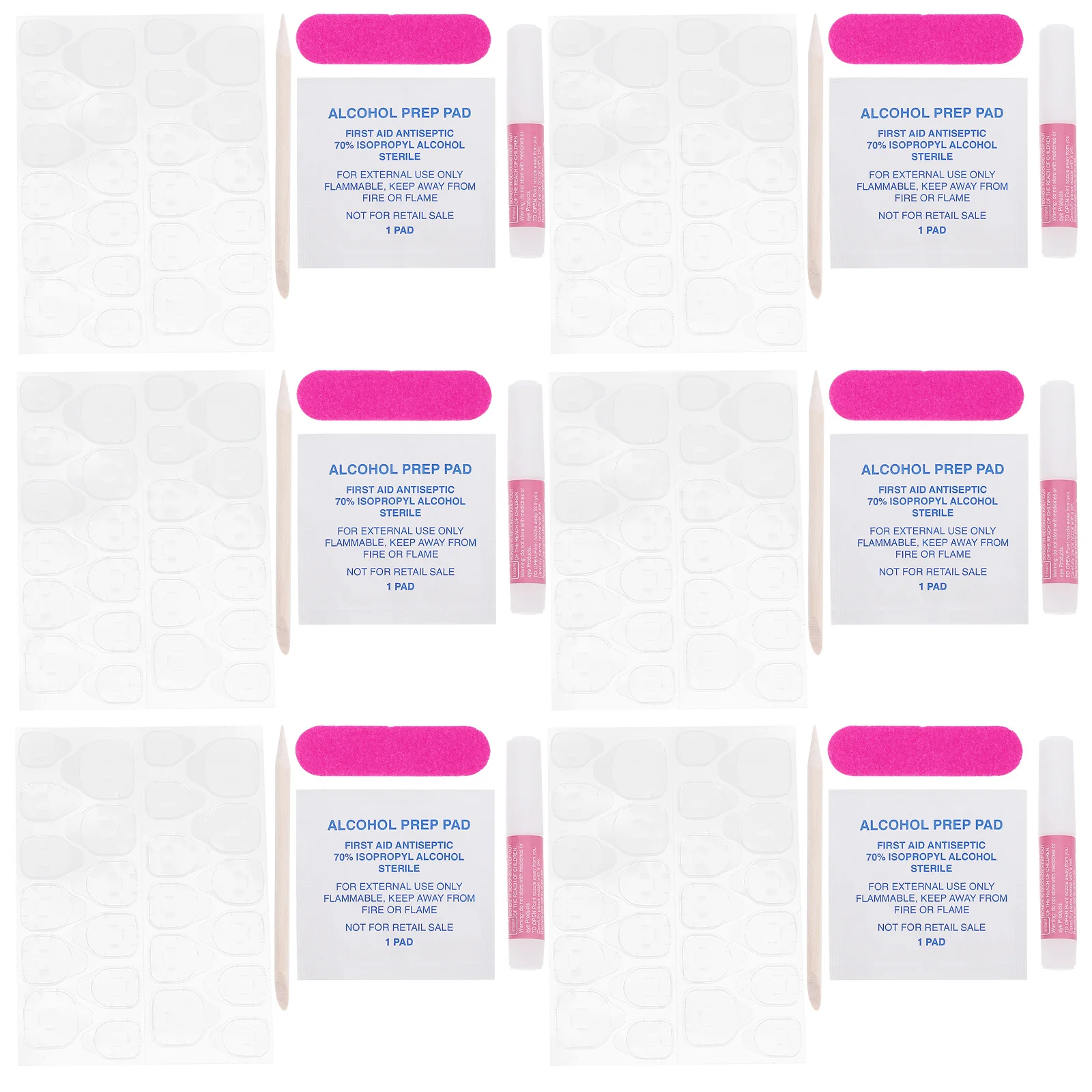 10 set Kit per unghie Set di strumenti per manicure Fai da te Lima per unghie a doppia faccia Unghie finte a casa Salone Forniture per adesivi per lime a doppia faccia