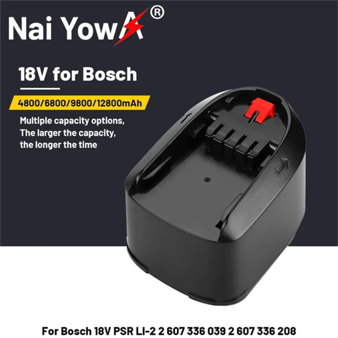 

18V 9800mAh Rechargeable Tool Battery for Bosch Replacement Li-Ion Battery for Bosch 18V PSR LI-2 2 607 336 039 2 607 336 208