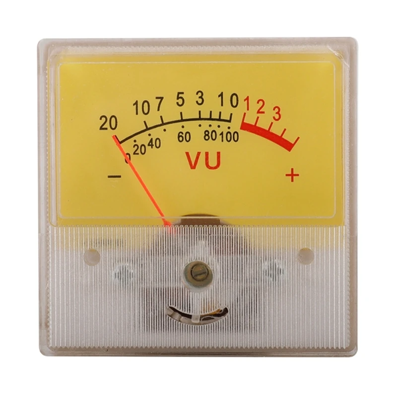 Compact VU Meter Yellow Backlight High Accuracy Power Amplifier Meter Audio Level Meter DB Level Header Durable for DIY