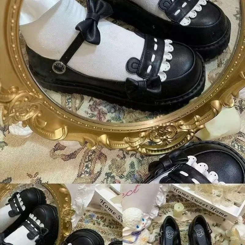 أحذية نسائية مسطحة ربيعية جديدة برأس مستدير وفم ضحل وعقدة على شكل فراشة ونعل سميك أحذية مانعة للانزلاق