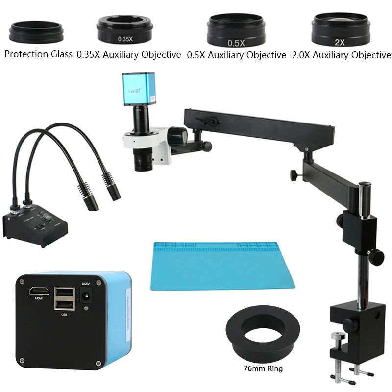 SONY Sensor Auto Focus Video HDMI Microscope Camera 200X Lens Rotable Articulating Arm Stand For Digital Image Acquisition