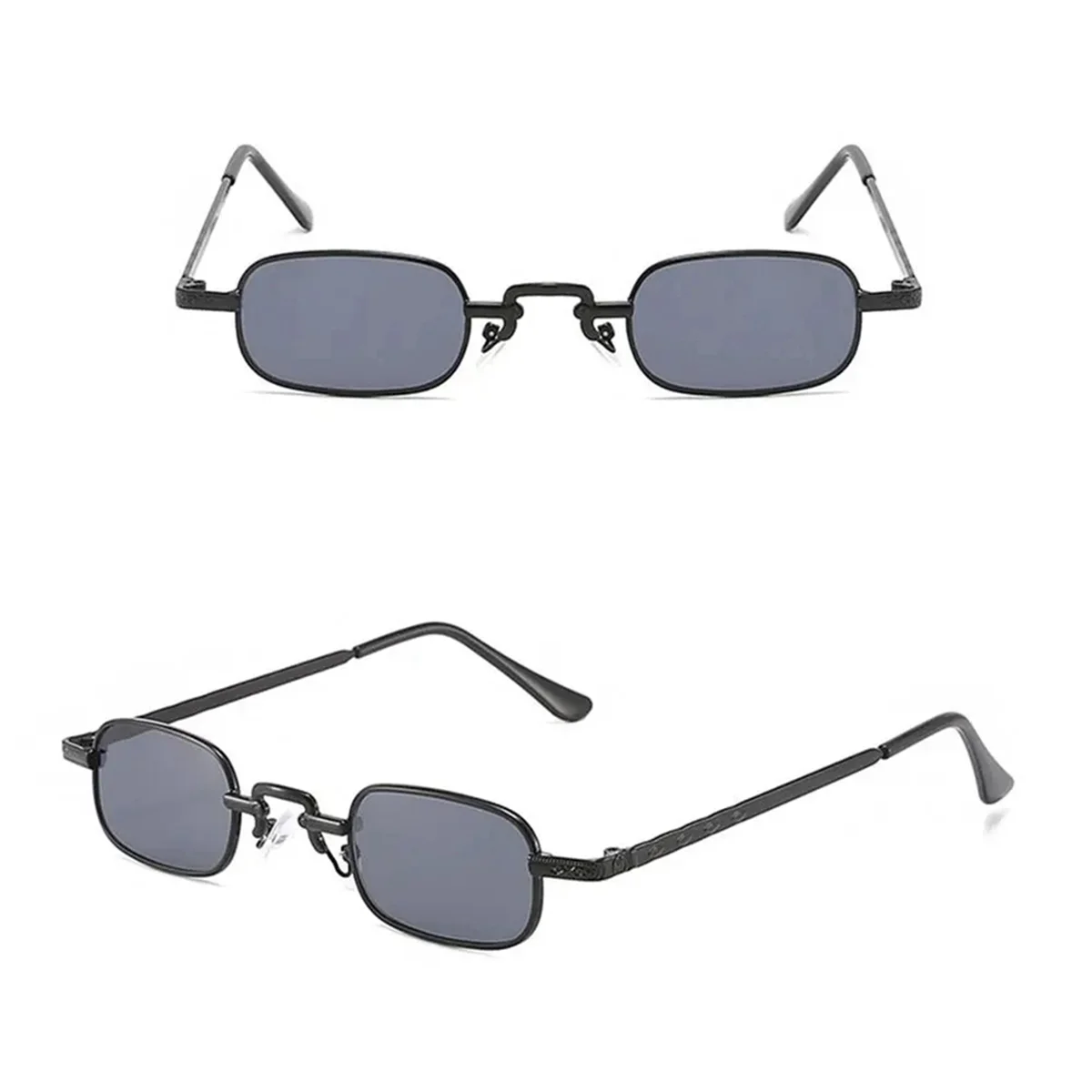 ABJZ 2 個レトロパンクメガネ透明スクエアサングラスレトロメタルフレーム