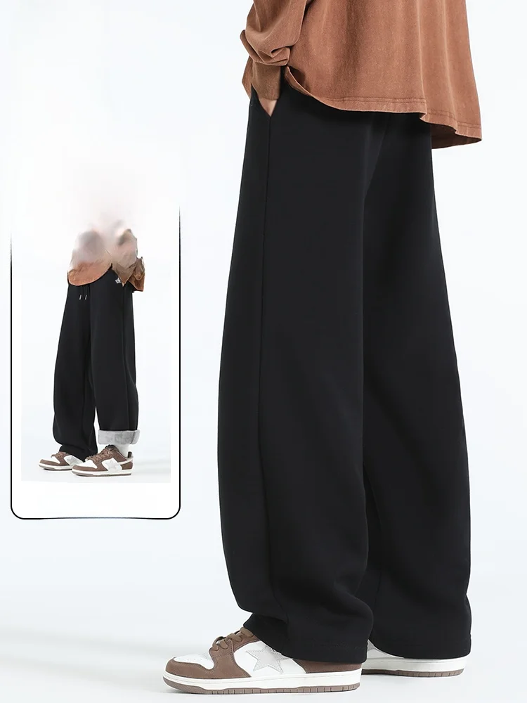 

Men's Fce Lined Thiened Sweatpants Loose Casual Sports Pants Warm Autumn Winter Straight Leg Pants