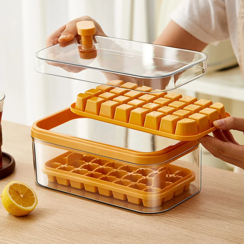 64 grid Ice Cube Makers Mold One key release Whisky Cocktail Vodka Ball Ice Mould Bar Party Kitchen Ice Box Ice Cream Maker Tool