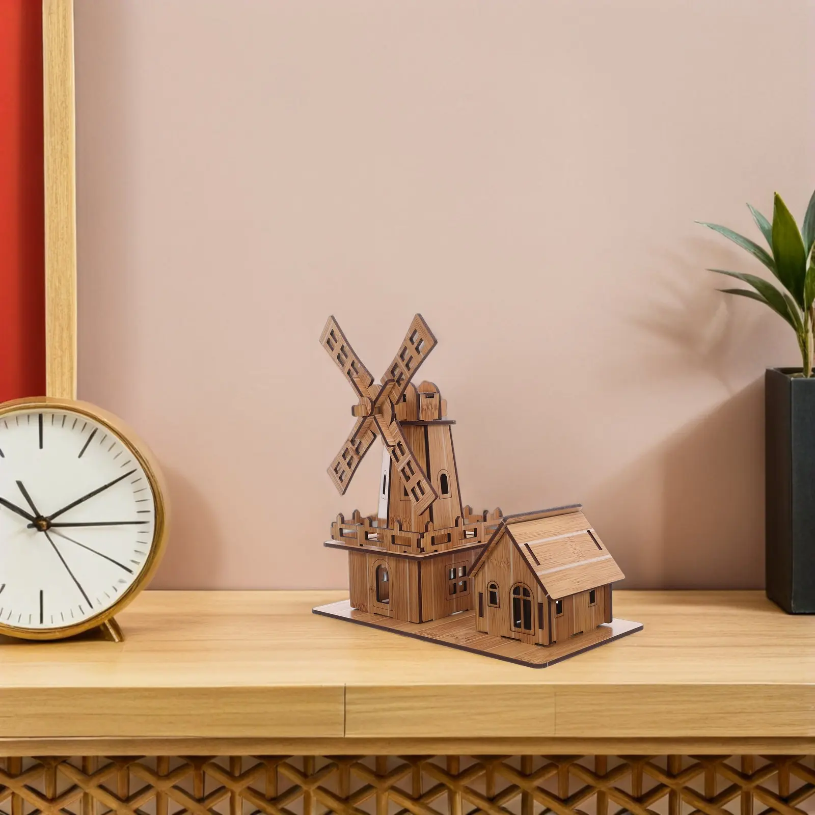 

1Set Windmill Puzzle DIY Assembly Science Experiment Kit Creative Stem Handcrafted Crafts Mini House Building Educational