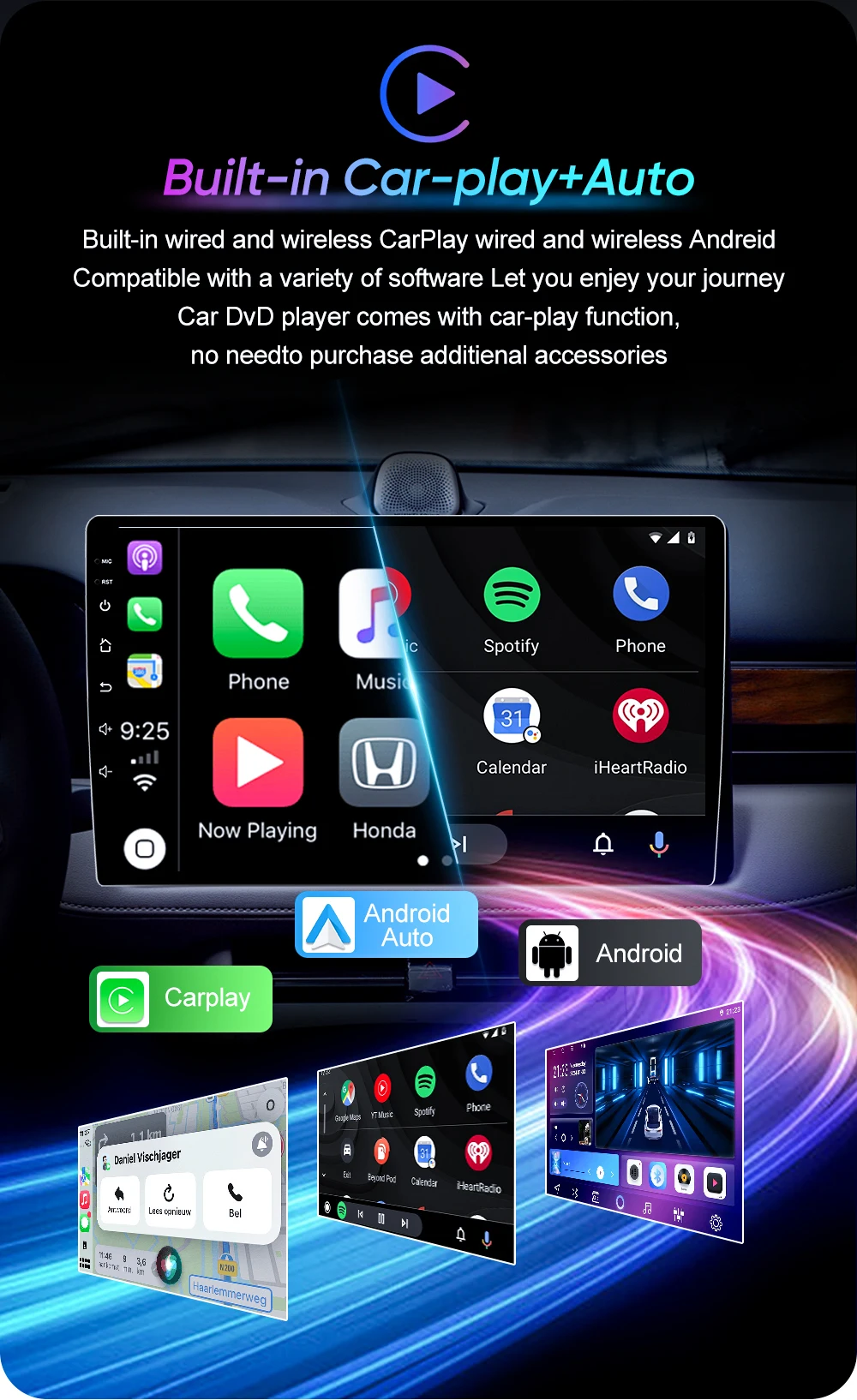 Android 16 Car Radio For Ford Fiesta MK6 MK7 2009 - 2017 Carplay Android Auto Stereo Player GPS Navigation Wifi Video Autoradio
