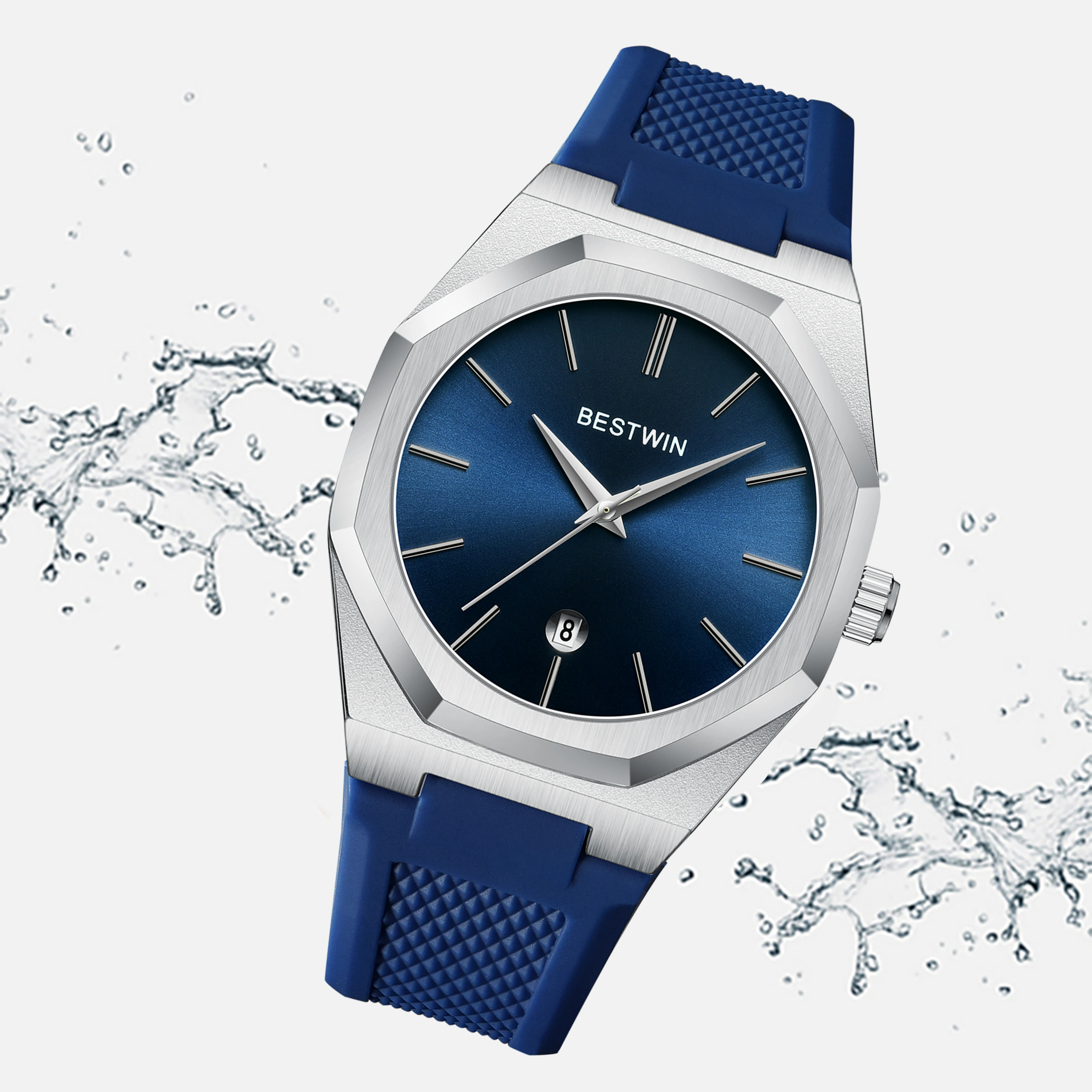 ساعة كرونوغراف رجالية رياضية عصرية مقاومة للماء من السيليكون كوارتز من أفضل العلامات التجارية الفاخرة مع التاريخ - Reloj Para Hombre 2025 #4