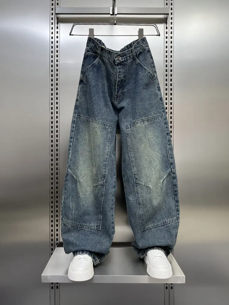 

Джинсы Waed American Sle: Свободные прямые брюки с широкими штанинами, повседневная молодежная одежда, весна 2025, трендовый бренд