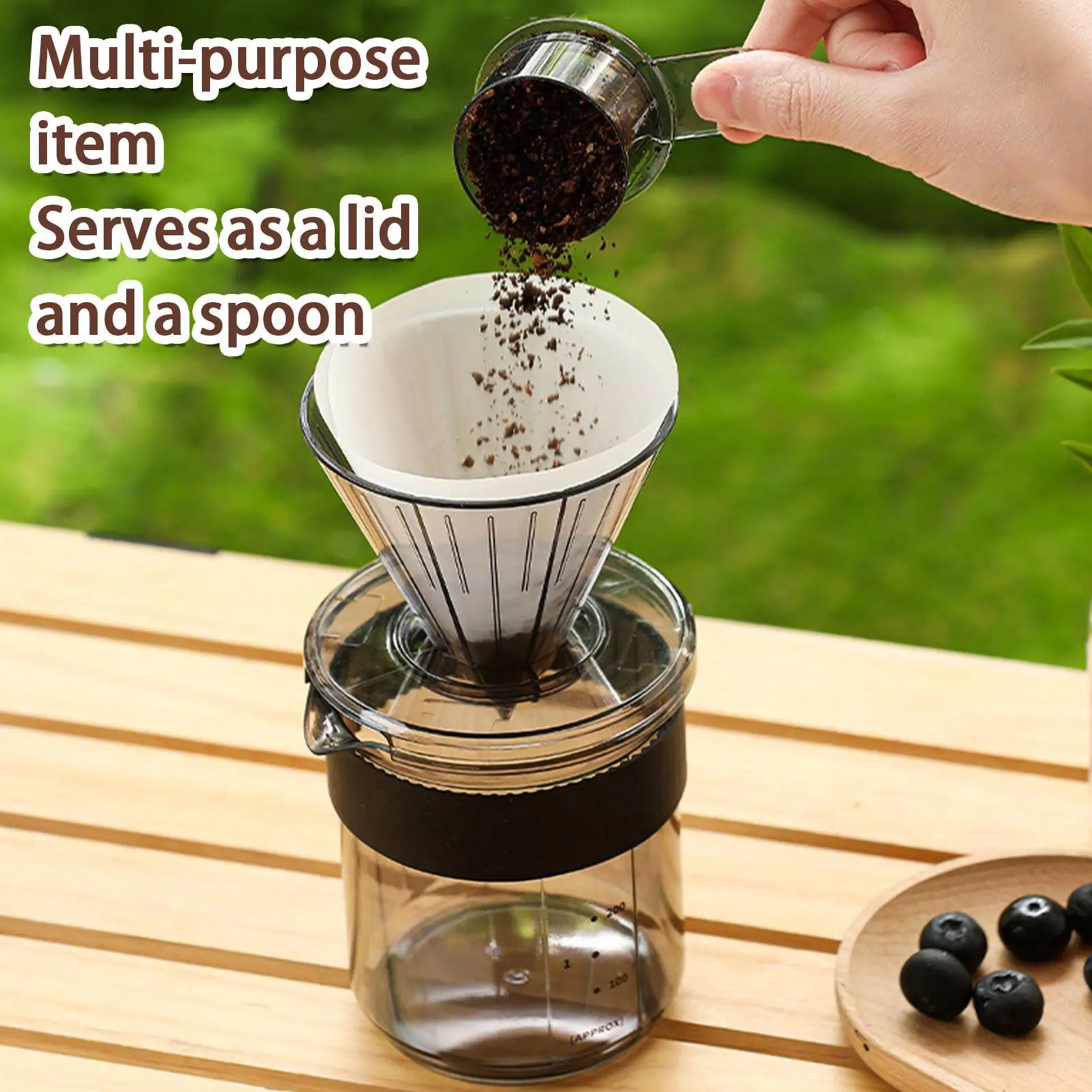 

Pour Over Coffee Maker Reusable Dripper travel camping portable coffee pot with Scale for RV Living Vacation Traveling