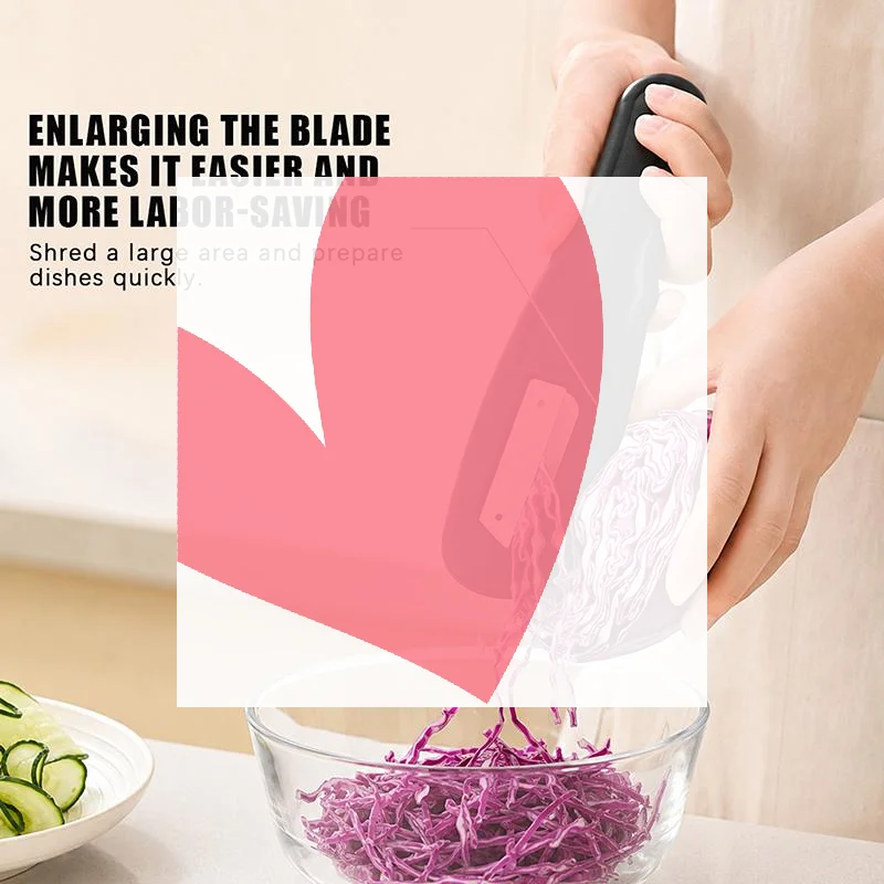 Stainless Steel Manual Cabbage Grater Non Slip Handle Durable Vegetable Cutter for Home Kitchen Pickle Making