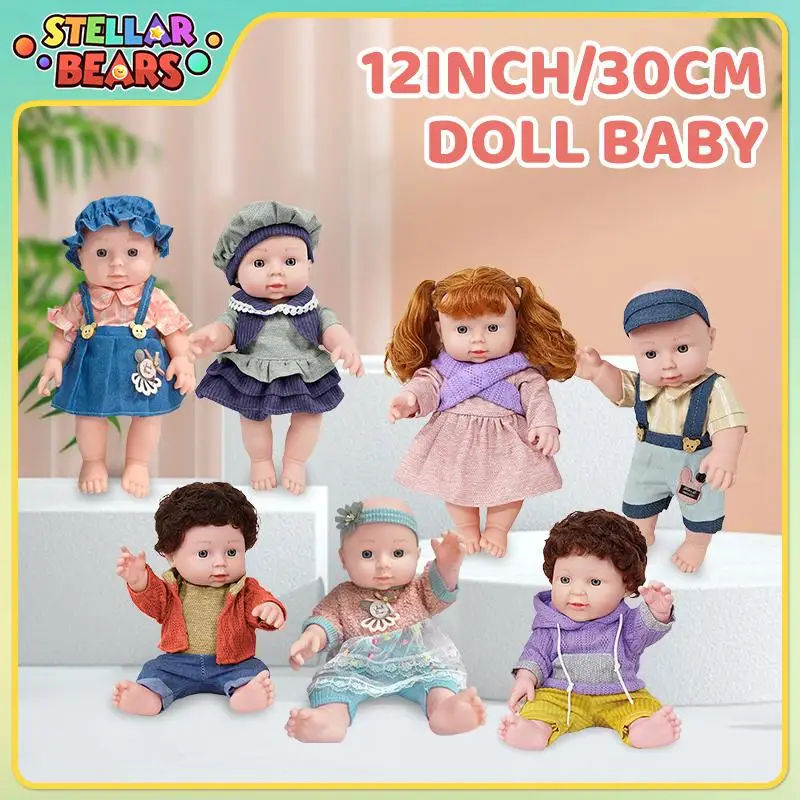 ตุ๊กตา Reborn ขนาด 12 นิ้ว 30 ซม. พร้อมเสื้อผ้า ผมหยิกทำจากไวนิล เหมือนจริง นุ่มเหมือนทารกแรกเกิด ของเล่นบทบาทสมมติสำหรับเด็กหญิงและเด็กชาย ของขวัญวันเกิด