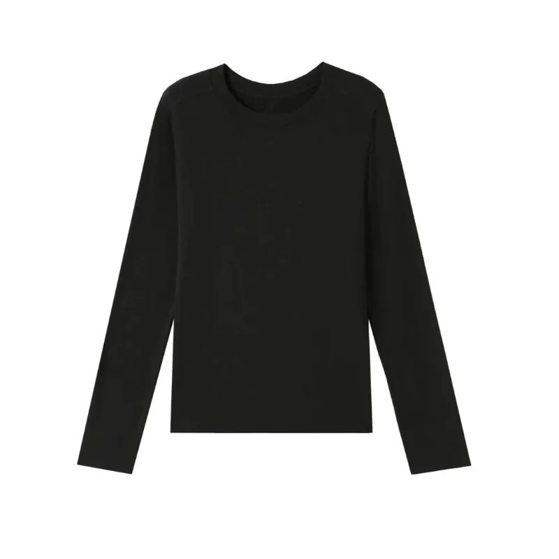 Women Crew Neck Long Sleeve Knit Top Wool Blend Soft Drapey Basic Layering Shirt image 4