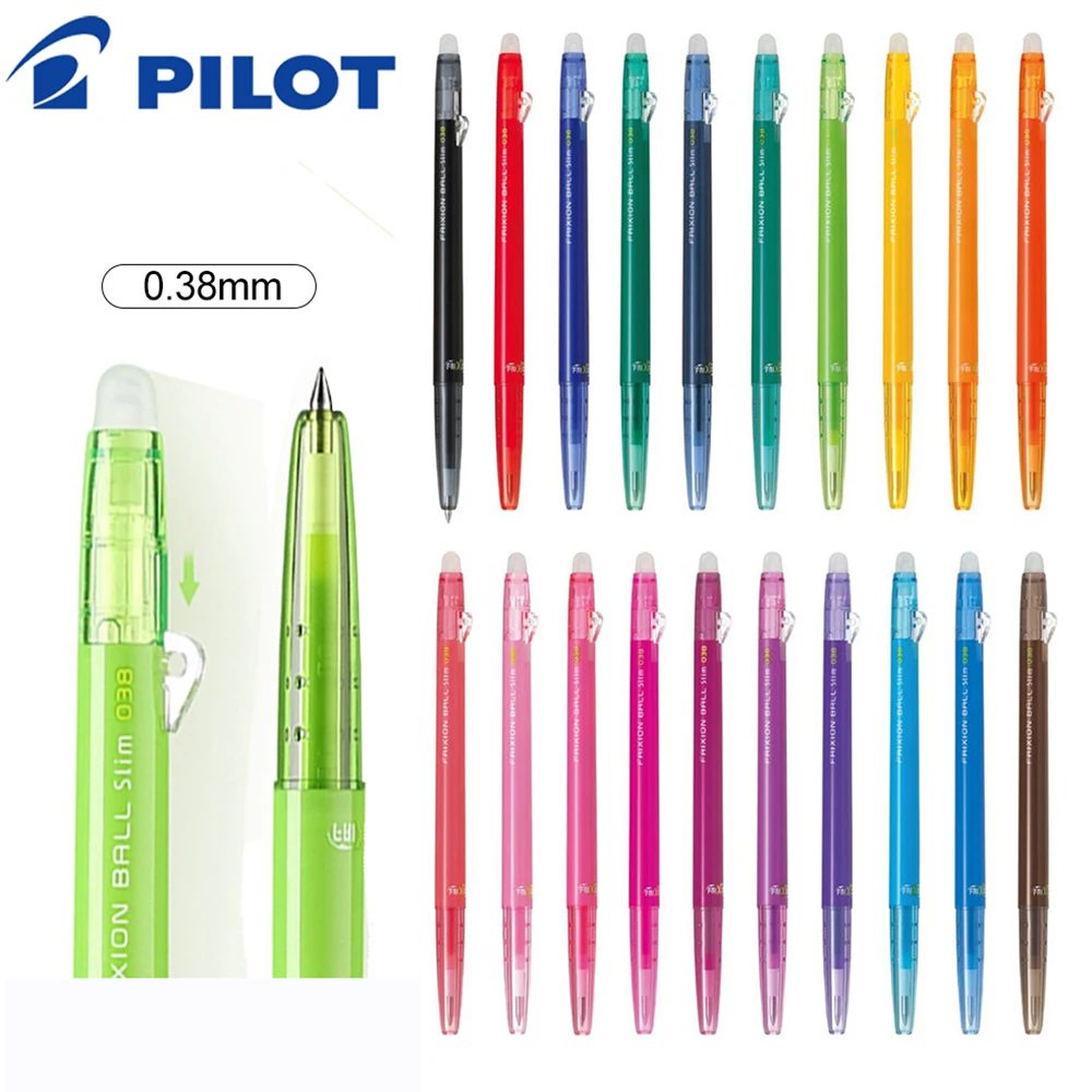 

1 шт., стираемая гелевая ручка Japan PILOT, 0,38 мм, тонкий держатель для ручек, цвет Frixion LFBS-18UF для письма, милые офисные школьные канцелярские принадлежности