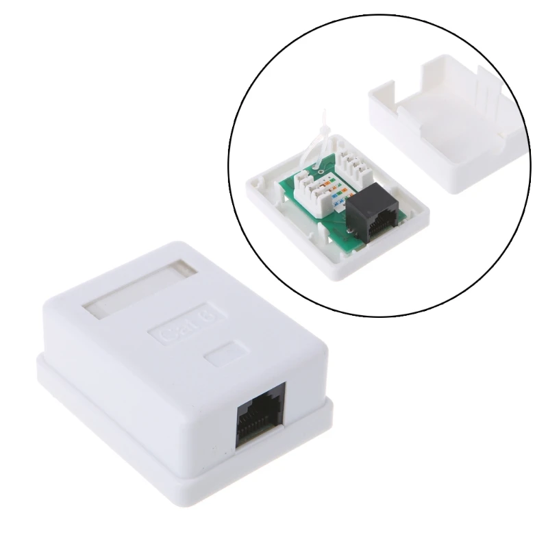 CAT6 Modul Jaringan Lurus Melalui Konektor RJ45 Soket Informasi Adaptor Kabel Coupler Komputer Ethernet