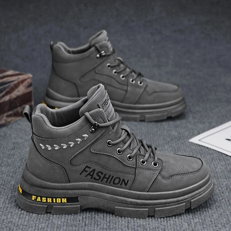 

2025: мужские ботинки на платформе, модная обувь для пустыни, новые удобные нескользящие походные туфли, универсальные рабочие ботинки с высоким берцем Bota Masculina