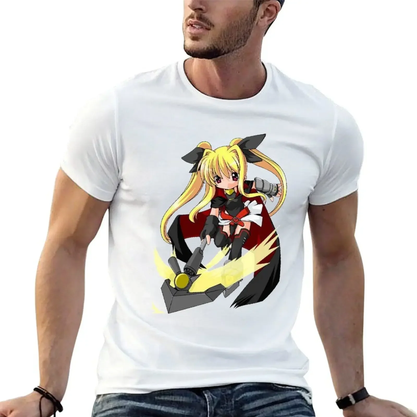 Fate Testarossa Harlaown (Mahou Shoujo Lyrical Nanoha) T-Shirt custom shirt customizeds Men's t shirts