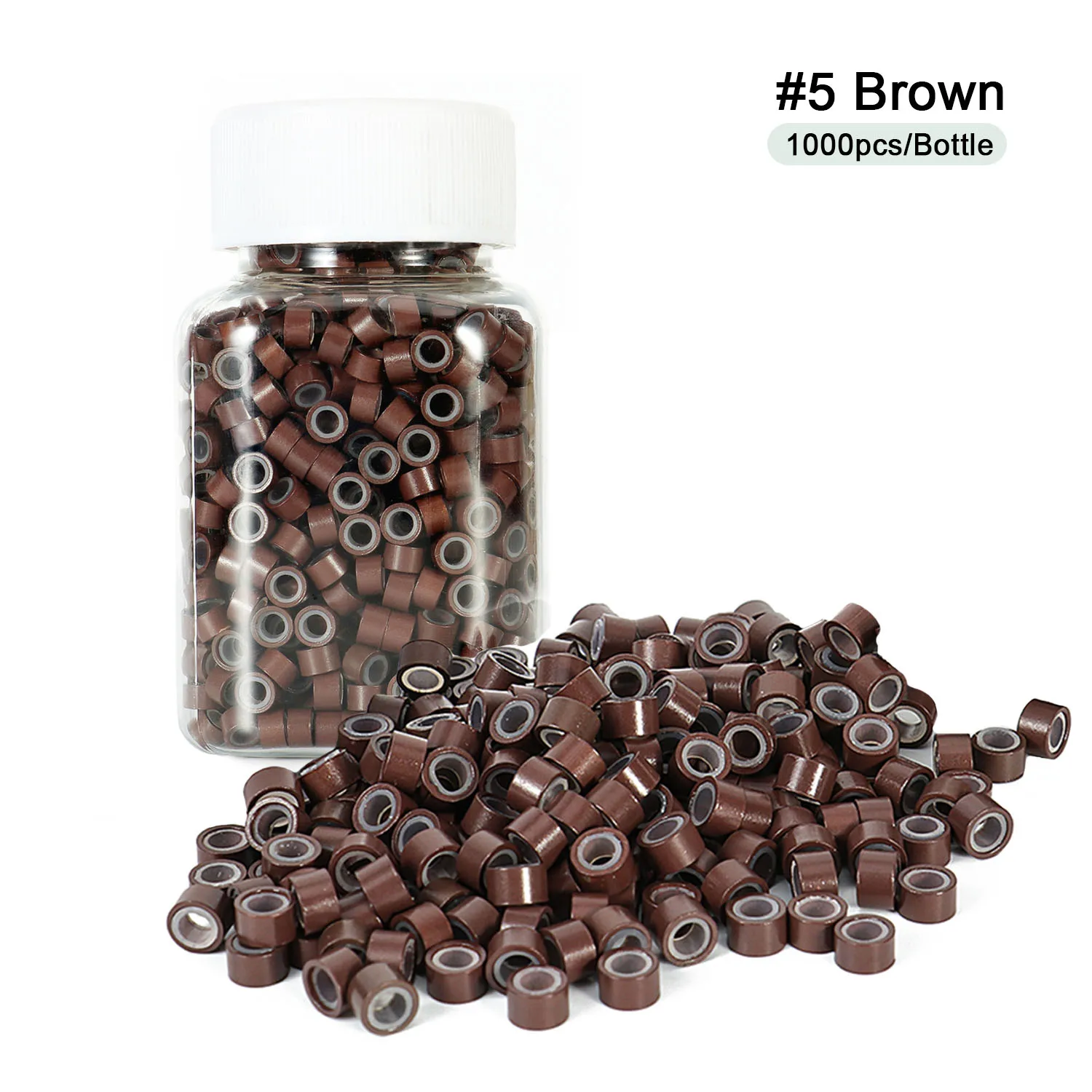 1000Pcs 5.0*3.0*3.0mm Micro Rings With Silicone Hair Extension 6 Colors Micro Ring/Links/ Beads Hair Extension Accessories Tool