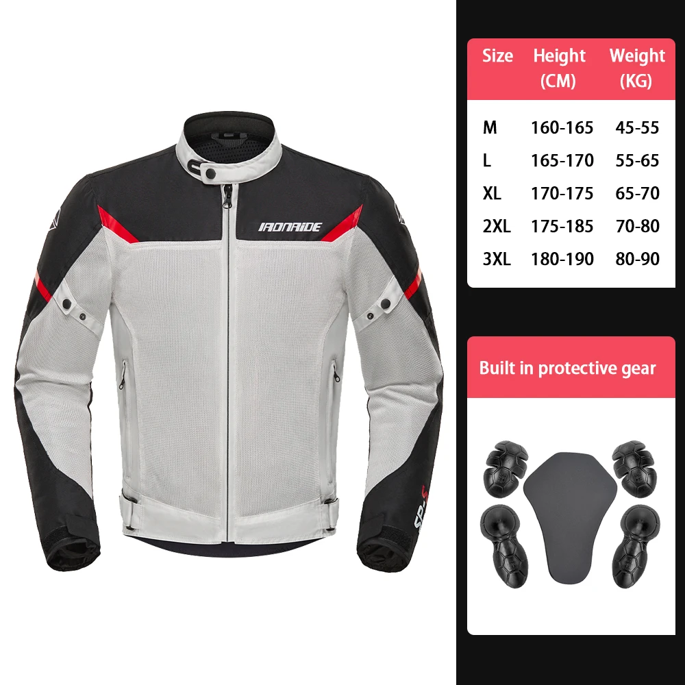 HEROBIKER Sommer Motorrad Jacke Mann Mesh Atmungsaktive Motorrad Reiten Moto Jacke Wasserdichte Outdoor Motocross Reiten Schutz Gears 5