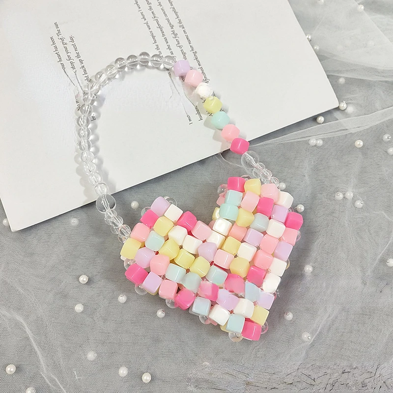 Cute Girls Princess Crossbody Bags fai da te in rilievo tessuto Jelly Heart portafoglio per ragazze portamonete Tote Kawaii Baby Mini borse a mano