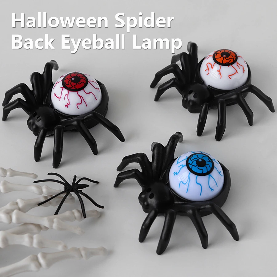 Halloween LED Lights Glow Spider Eyeball Horror Prop Ornament Horrific Atmosphere Light Home Festival Party Halloween Decoration