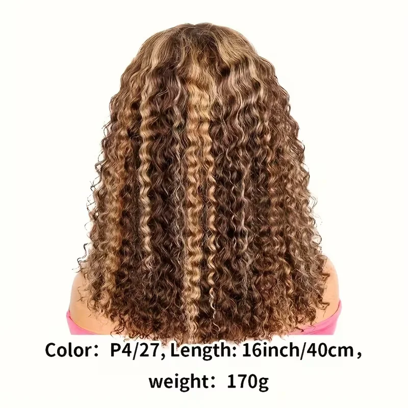 Highlight Bob Wig Human Hair 13X4 Brazilian Wigs Human Hair Curly Short 427 Honey Blonde Deep Wave Frontal Wig