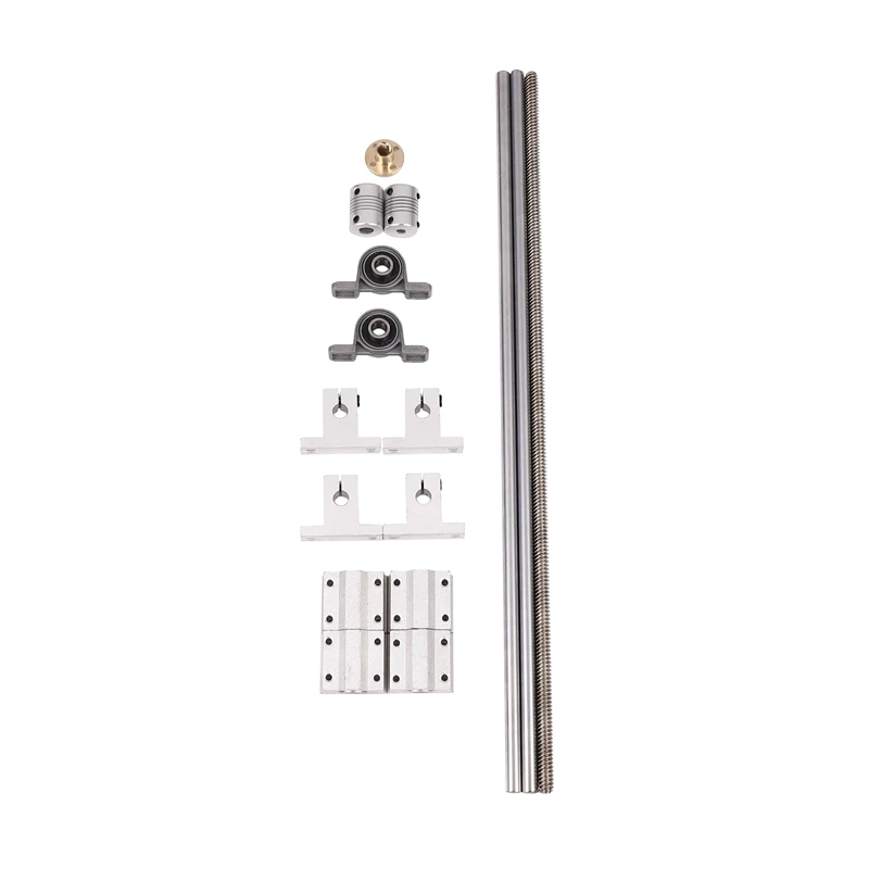 15Pcs 400Mm Optical Axis Guide Bearing Housings Linear Rail Shaft Support Screws Set-ROWI
