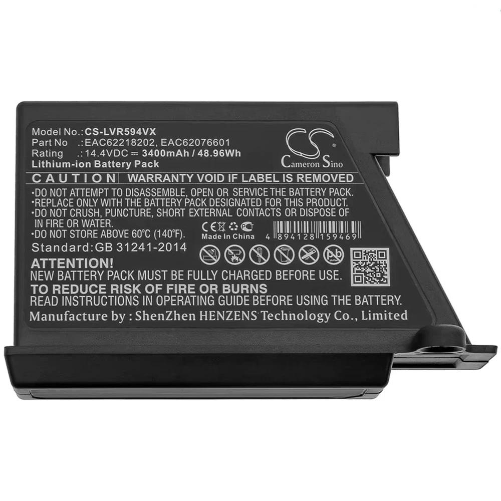 Upgrade Robot Vacuum Cleaner New Battery 2600mAh 3400mAh For LG EAC62076601 EAC62218202 VR64703LVMB VR7412RB Li-ion Battery Part