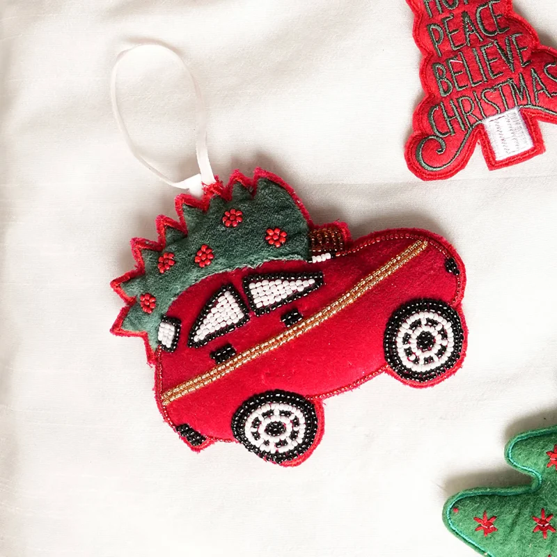

Expobazaar Santa's Car Hnaing Ornament (футляр из 6 штук) — красный и зеленый