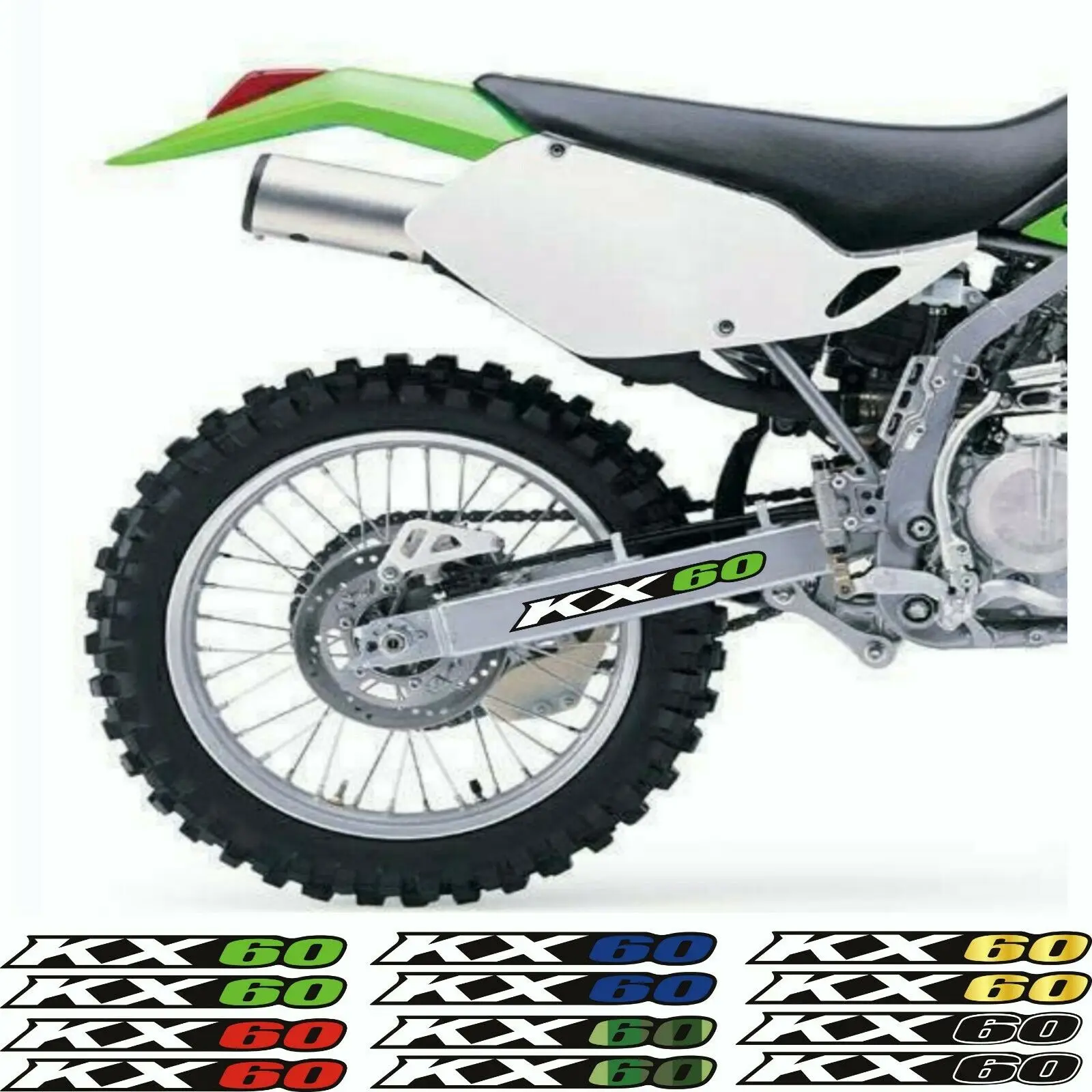 

For KAWASAKI KX60 1983-2003 Swingarm Stickers Air Box Tank Decals Reflection