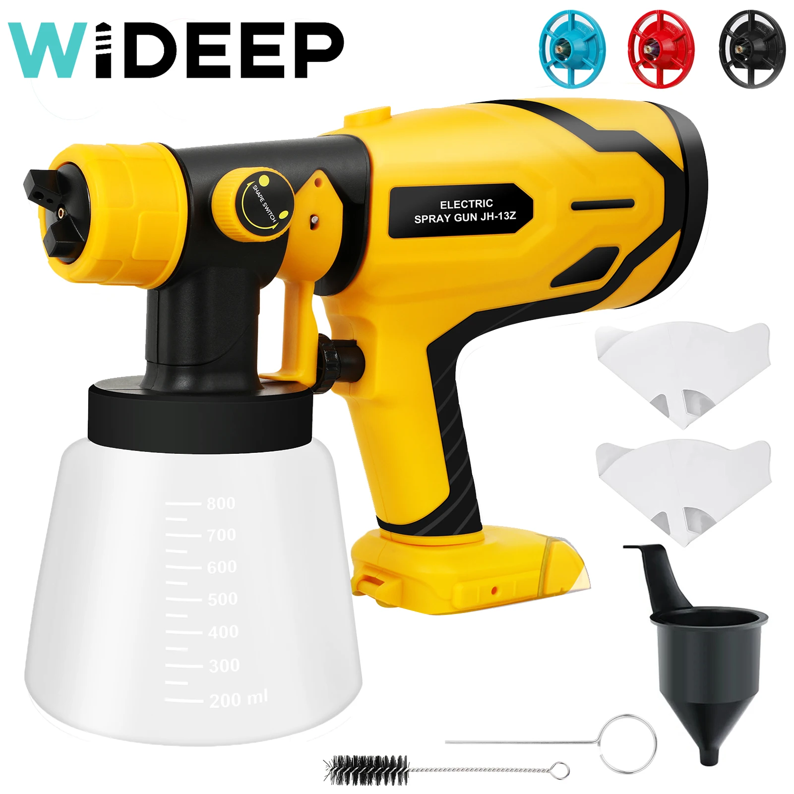 1500W Electric Cordless Spray Gun HVLP Paint Sprayer For Dewalt 20V MAX Battery Furniture Coating Airbrush