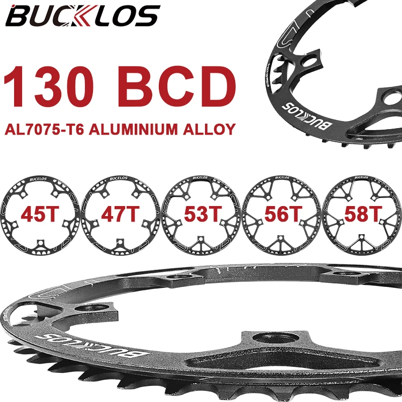 

BUCKLOS Велосипедная звездочка 130BCD 45T 47T 53T 56T 58T Складная велосипедная звездочка из алюминиевого сплава Велосипедная звездочка Сверхлегкая часть велосипеда