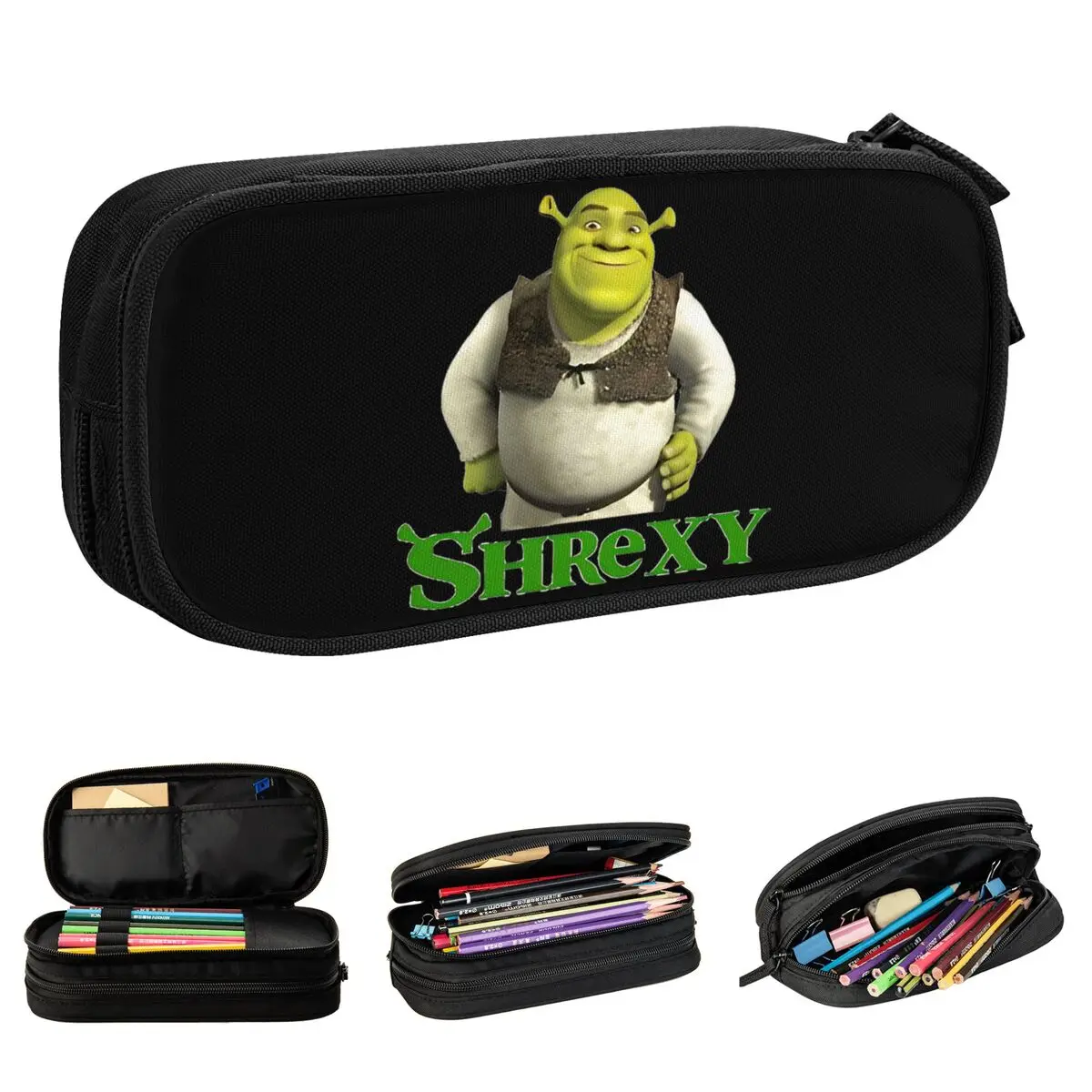 Shrexy Shreks Pencil Case Pen Box Bag Student Big Capacity School Supplies Zipper Pencil Pouch