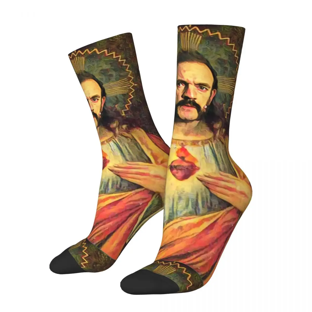 Calcetines de algodón de Saint Lemmy para hombre, medias informales de Jesús, TubeSocks medio, regalo de cumpleaños, novedad