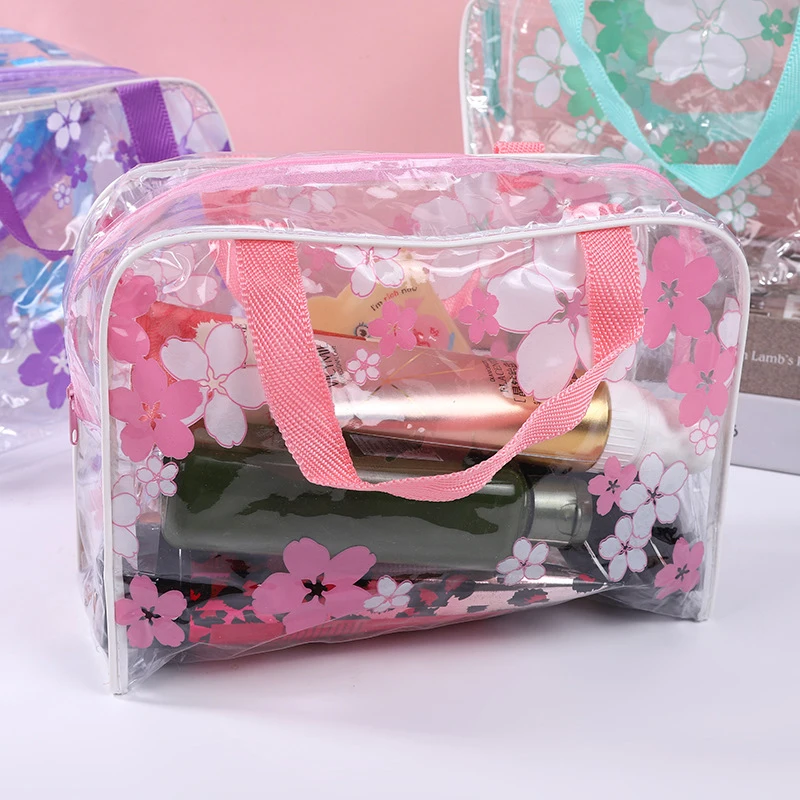 PVC Clear Cosmetic Makeup Bag Travel Toiletry Storage Organizer Waterproof Zipper Pouch for Daily Essentials