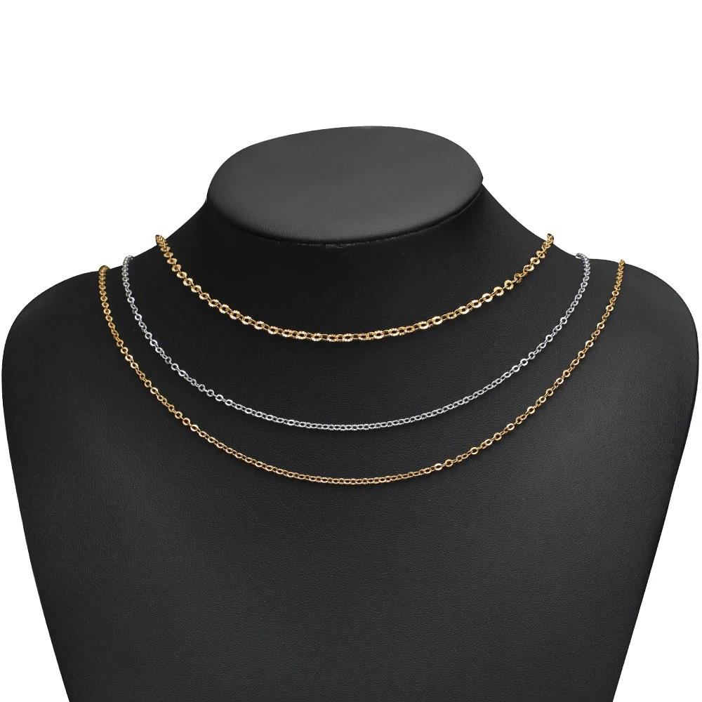 2 Meter Edelstahl-PVD-Gold-Strukturkette für DIY-Schmuckherstellung: Halsketten, Armbänder, Ohrringe für Mädchen und Frauen – Detail 3