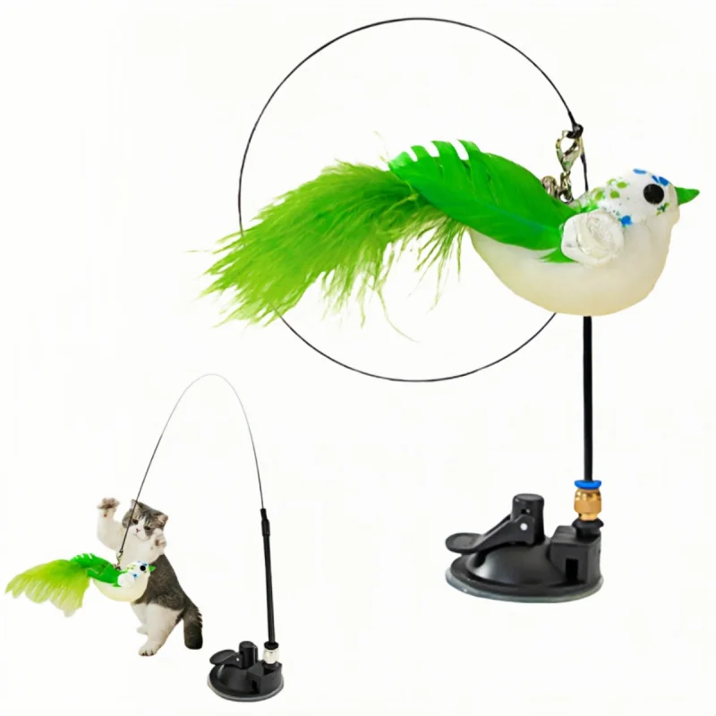 

New Cat Toys 1pc Cat Teaser Wand With Interchangeable Steel Wire Toy Heads, Fun Toy For Kitten Or Cat To Play And Scratching