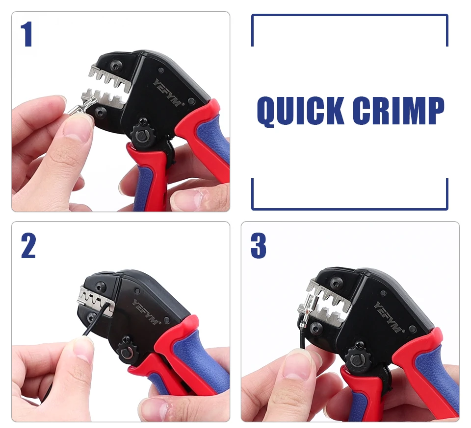 XH2.54/SM2.54/2.8/4.8/6,3 Terminals Crimp Mini Zangen YM-58BS 0,25-1,5 mm²/23-16AWG ratsche YEFYM Elektrische Werkzeuge 175mm – Detail 8