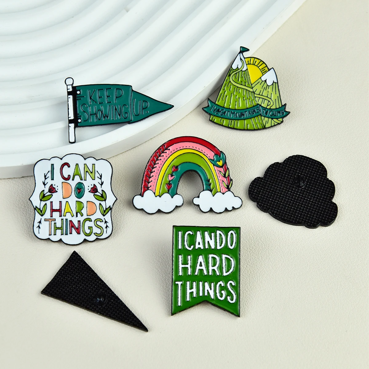 Creative Rainbow Cloud Enamel Pin Flag Forest Landscape Outdoor Metal Brooch Fashion Lapel Badge Backpack Accessories Jewelry