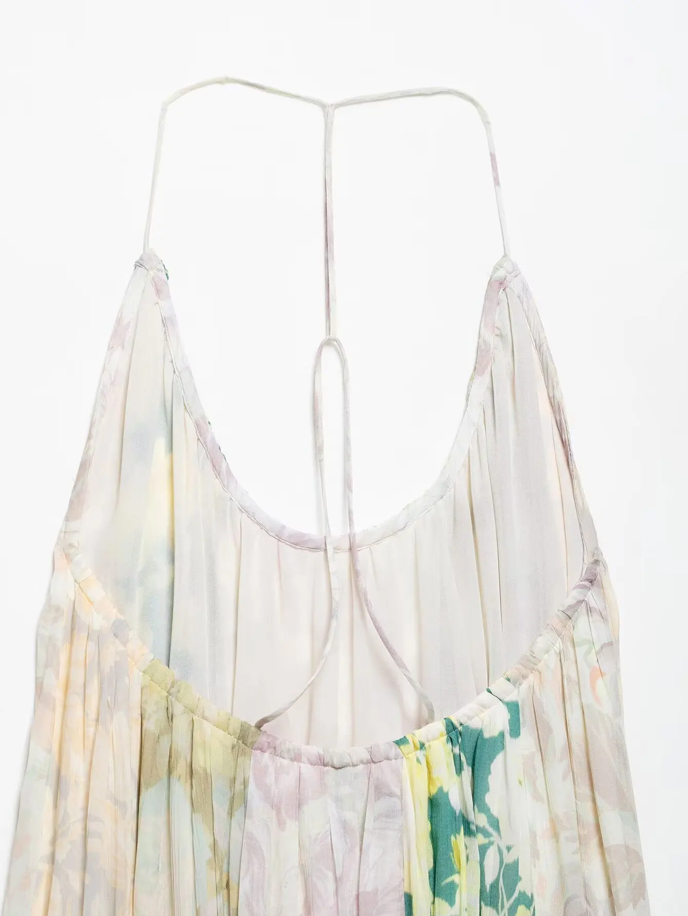 여름 패션 해변 휴가 스타일 우아한 꽃무늬 백리스 민소매 섹시 미디 드레스