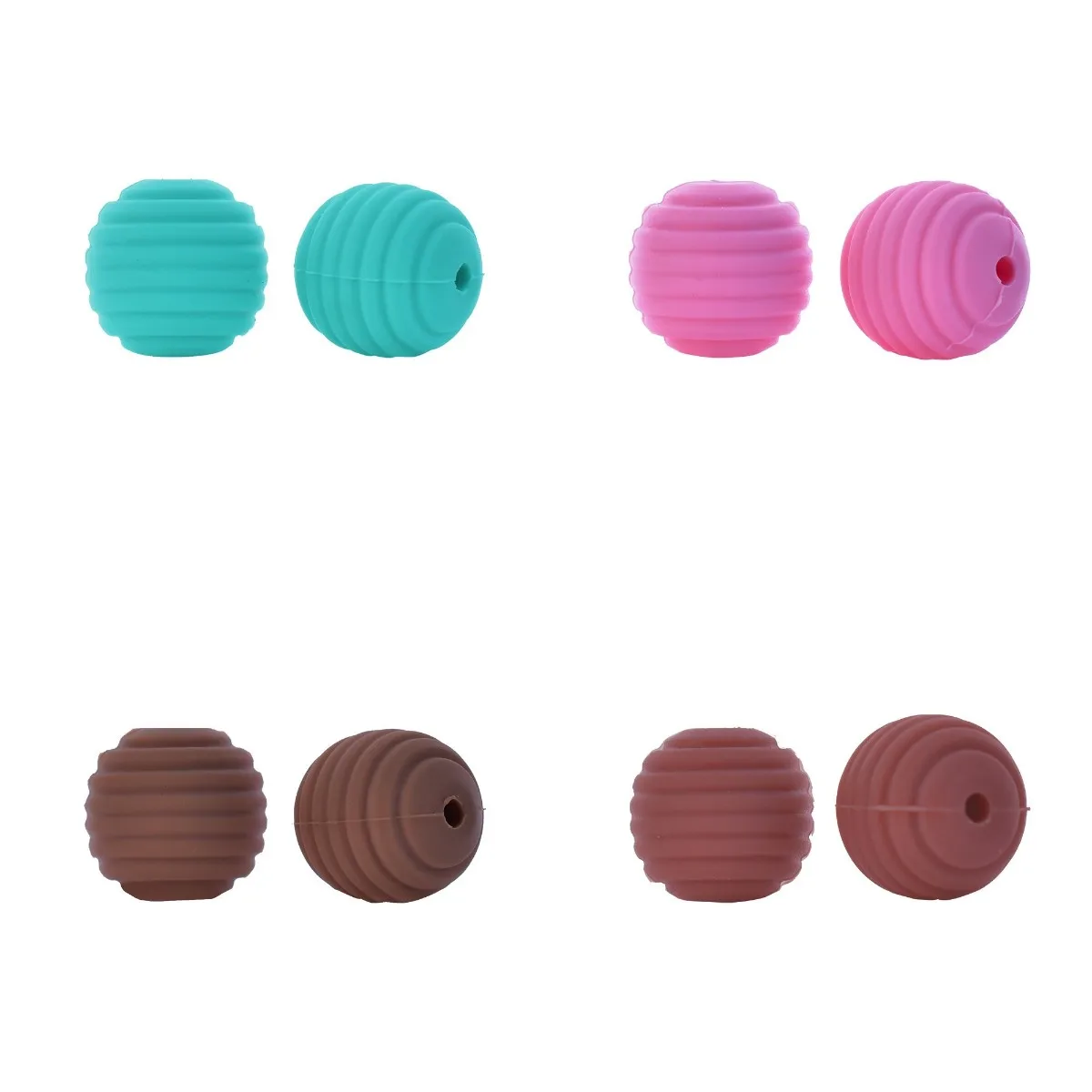 50Pcs Honeycomb Spiral Silicone Beads Food Grade Silicone Beads 15mm DIY Bracelet Keychain Keychain Accessories Wholesale