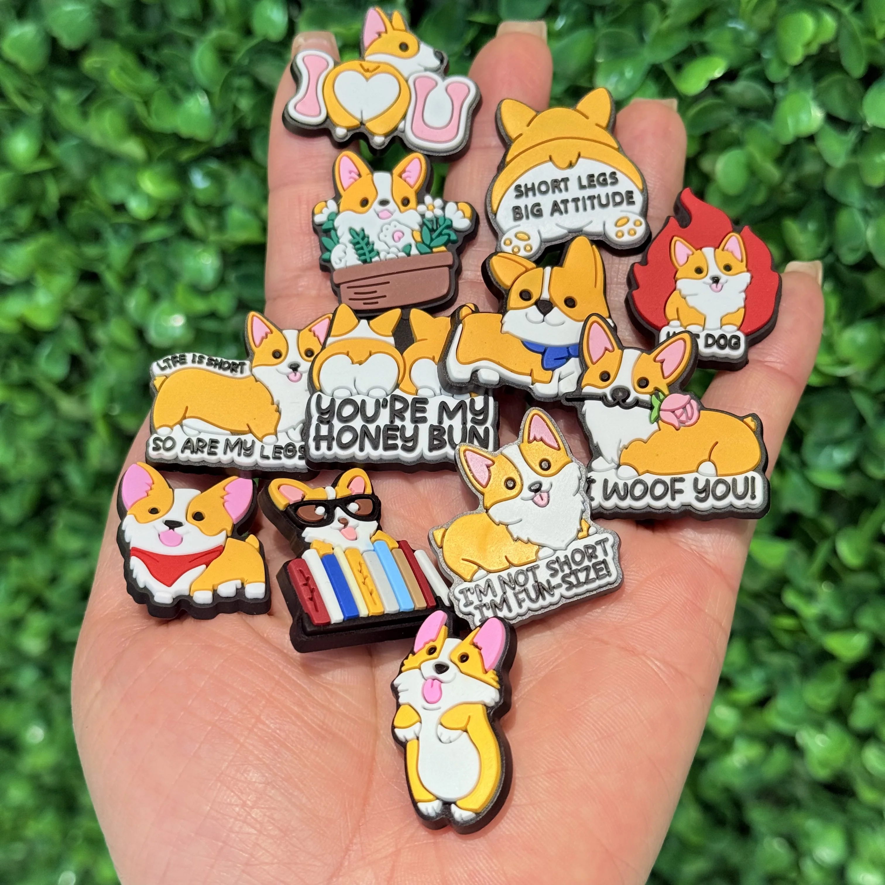 1-12 قطعة الكرتون الحيوان الكلب فصيل كورجي الأحذية البلاستيكية السحر الاكسسوارات الصنادل الأحذية مشبك الزينة الحلي صالح هدايا الحفلات للأطفال #4