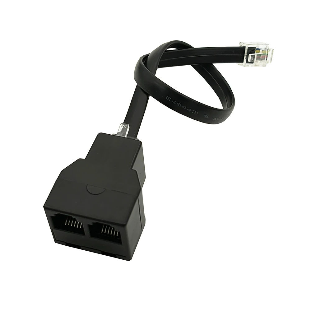 25/50CM RJ12 6P6C Coupler 2 Way RJ11 Telephone Cable Splitter Adapter Suitable For Telephone