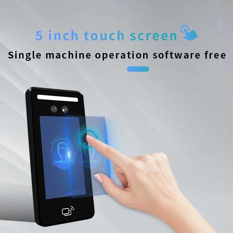 5 inch Employee Attendance Recording Face Biometric Machine TCP RJ45 WIFI Cloud System Face Recognition Access Control