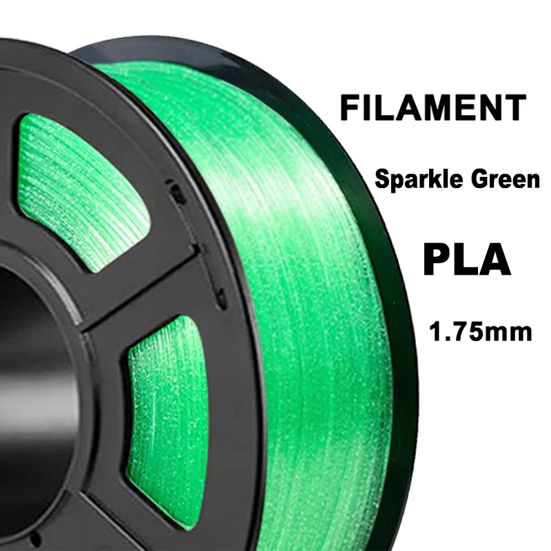 250g 1Kg PLA Transparent Crystal Sparkle Green 3D Printer PLA Filament 1.75mm Crystal Sparkle Green 3D Printer Material