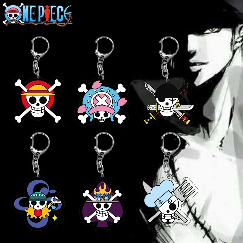 Pirate One Piece Skull Logo Luffy Keychain Anime Character Star Two-dimensional Cartoon Acrylic Pendant Pendant Decorations