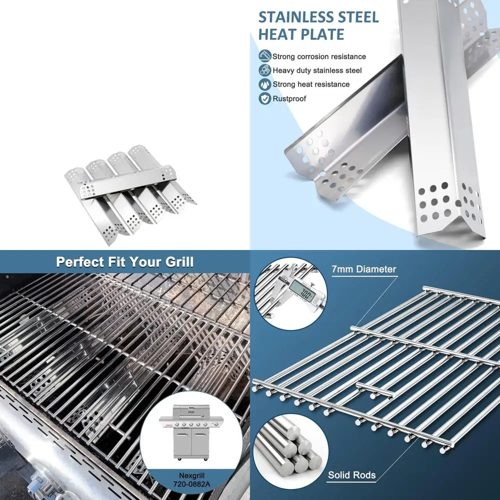 

Replacement Parts for 5-Burner Infrared Gas Grill, Stainless Steel Heat Plates and Grill Grates